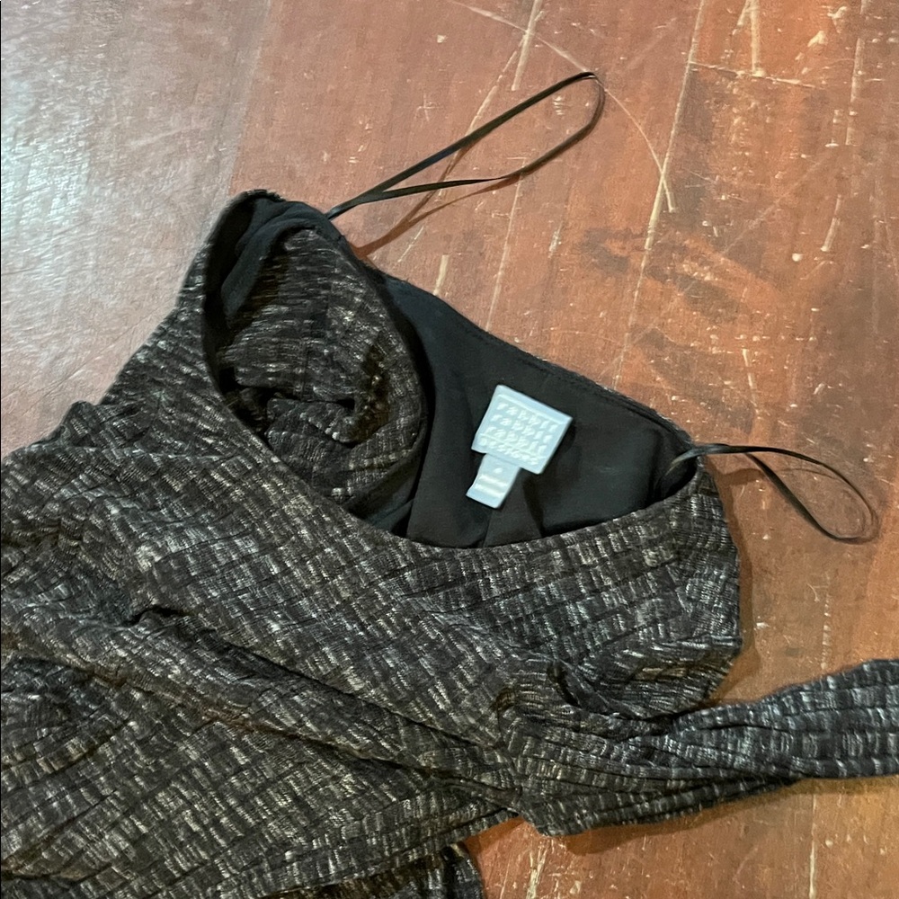 🌻3/$15🌻 Rabbit Rabbit Rabbit Black and Gray Textured Long Sleeve Dress - Picture 9 of 12